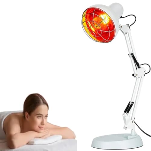 BRAVECOW Infrarot wärmelampe 100 watt,Infarotlichtlampe mit Wärmestrahler Sockel, Infrarotleuchte Wärmestrahler,wärmelampe Tragbarer,Table Infrarotlichtlampe,Rotlichtlampe Für den Hausgebrauch von BRAVECOW