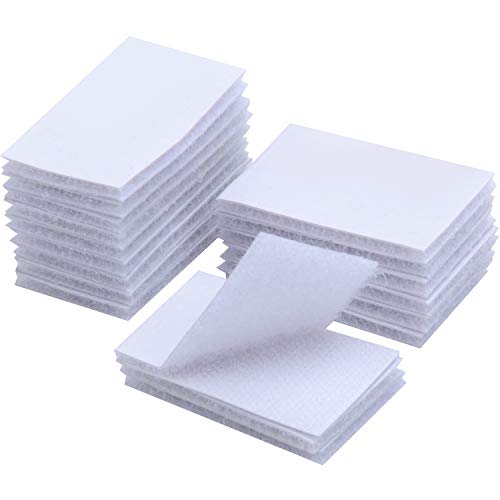 BRAVESHINE 18 Stück Industrie klettband selbstklebend extra stark, kleben statt bohren Starke Klettverschluss,Doppelseitig Klebend (30mmx50mm,Weiß) von BRAVESHINE