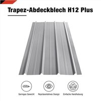 Bravo The Smart Solution - smart Cover Set H12 Plus, 12 x Trapez-Abdeckblech 125 x 45 cm 6,75 m² Stärke 0,35 mm inkl. Schrauben Weißaluminium von BRAVO THE SMART SOLUTION