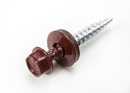 50 St. selbstbohrende Trapezblech - / Schrauben RAL 3009 Oxidrot 4,8x35 mm von BRAVO the smart solution