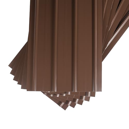 SMART Cover Set H12 Plus, 12 x Trapez-Abdeckblech 125 x 45 cm 6,75 m² Stärke 0,3 mm inkl. Schrauben (Braun) von BRAVO the smart solution