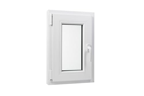 Kunststoff Fenster Dreh/Kipp 40 cm x 60 cm Anschlagrichtung Links inklusive Fenstergriff von BRAVO the smart solution