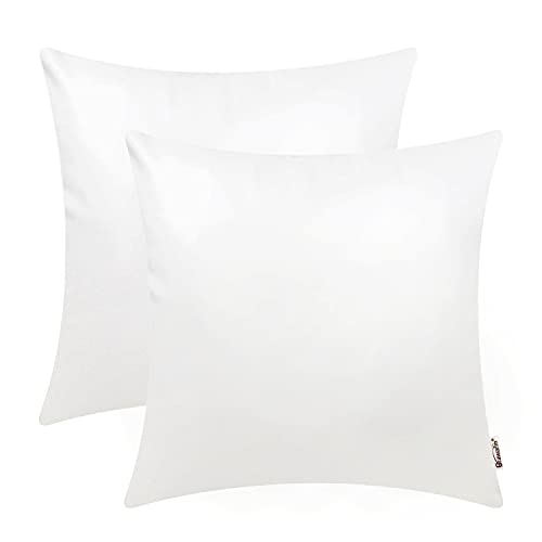 Brawarm 2 Stück weiße Leder-Kissenbezüge 50,8 x 50,8 cm, weiße Kunstleder-Deko-Kissenbezüge für Wohnzimmer, Heimdekoration, Garten, Couch, Bett, Sofa von BRAWARM