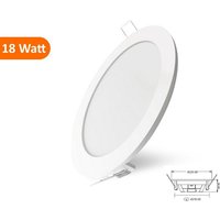 10x 18W LED Panel Einbaustrahler Spot Deckenbeleuchtung Unterputz Einbauleuchte Neutralweiß 4200K 1440 Lumen Deckenleuchte Rund eingebauter Trafo, von BRAYTRON