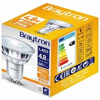 Braytron - 10x GU10 4,8W led Reflektor Glas (Synthetisch) Leuchtmittel Warmweiß 3000K 360 lm Spot Strahler von BRAYTRON