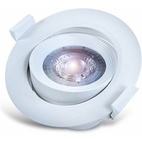 10x led Einbaustrahler Schwenkbar inkl. 5W led Leuchtmittel Neutralweiß 380lm 230V eingebauter Trafo Spot Strahler Deckenleuchte Rund Weiß von BRAYTRON