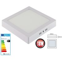 Braytron - 18W led Deckenleuchte Kaltweiß 1360 Lumen 220 x 220 mm Aufputz Lampe Eckig Decke Beleuchtung inkl. Trafo von BRAYTRON