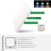 24W led Deckenleuchte jade Slim Lichtfarbe Einstellbar Farbwechsel 1940 lm Deckenlampe Beleuchtung 33x33cm Eckig Weiß für Wohnzimmer, Schlafzimmer, von BRAYTRON