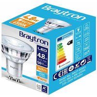 Braytron - 5x GU10 4,8W led Reflektor Glas (Synthetisch) Leuchtmittel Kaltweiß 6500K 360 lm Spot Strahler von BRAYTRON