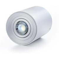 Deckenleuchte gama-sr Aufbaustrahler Lampe Aufputz Leuchte Ø96mm Strahler Schwenkbar 45° Rund Weiß aus Aluminium mit Fassung GU10 5W led Leuchtmittel von BRAYTRON