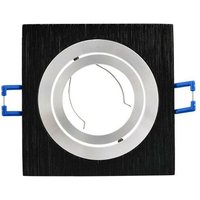 Einbaustrahler GU10 Einbaurahmen 35° Schwenkbar Ø75mm Bohrloch Aluminium inkl. GU10 Fassung für led Leuchtmittel, aluminiumgebürstetes Schwarz, von BRAYTRON