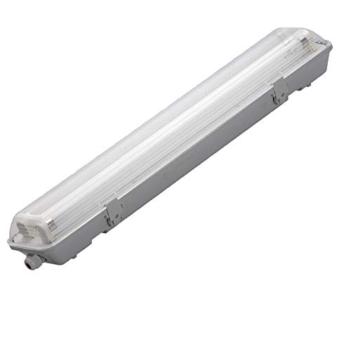 LED Feuchtraumleuchte 60 cm Kellerleuchte Wannenleuchte lagerbeleuchtung Lager Hallen Decken Leuchten Keller Beleuchtung Leuchtstofflampe wasserdicht ip 65 Warmweiß Austauschbare LED-Röhre von Braytron