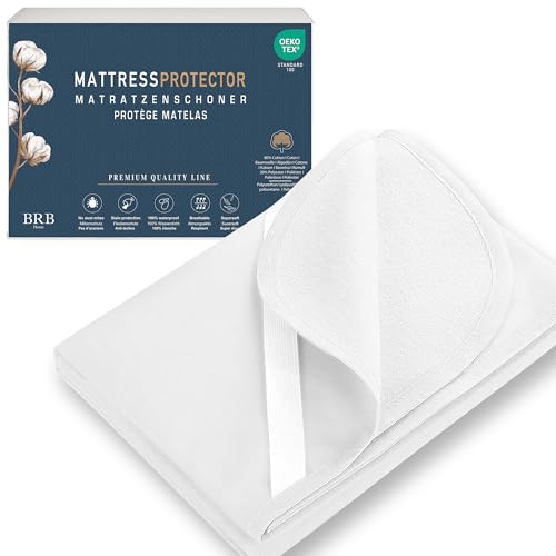 BRB Home Matratzenschoner 120x200 - Oeko-TEX Zertifiziert wasserdichte Matratzenauflage Inkontinenzunterlage waschbar Nässeschutz Atmungsaktiv (120 x 200 cm) von BRB Home