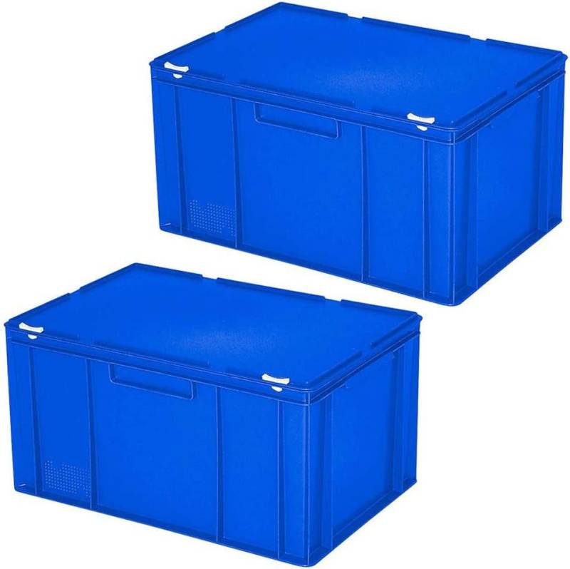 BRB-Lagertechnik Aufbewahrungsbox BRB 2 Eurobehälter mit Deckel, lebensmittelecht, LxBxH 600x400x330 mm, Schlagfest, robust und formstabil von BRB-Lagertechnik