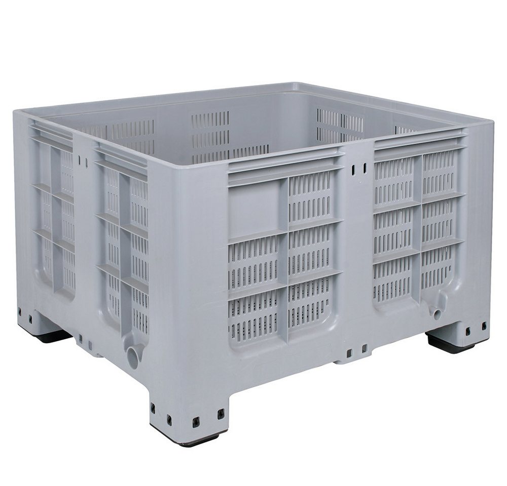 BRB-Lagertechnik Aufbewahrungsbox Palettenbox, LxBxH 1200x1000x760 mm, Boden/Wände durchbrochen, Für Tiefkühlhäuser geeignet von BRB-Lagertechnik