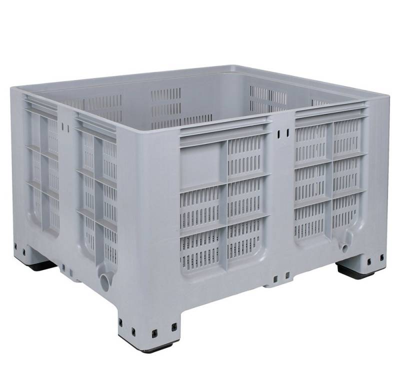 BRB-Lagertechnik Aufbewahrungsbox Palettenbox, LxBxH 1200x1000x760 mm, Boden/Wände durchbrochen, Für Tiefkühlhäuser geeignet von BRB-Lagertechnik