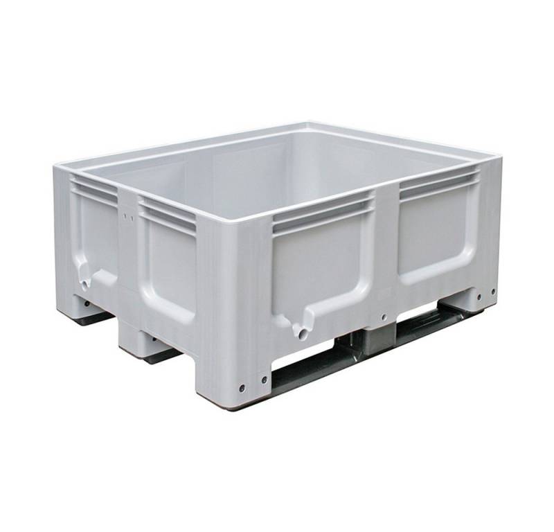 BRB-Lagertechnik Aufbewahrungsbox Palettenbox mit 3 Kufen, LxBxH 1200x1000x580 mm, grau, Stabile Großbox im Maß der Euro-Palette von BRB-Lagertechnik