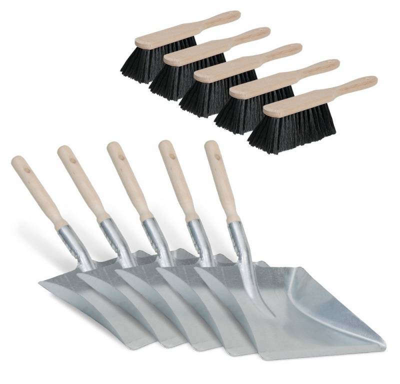 BRB-Lagertechnik Kehrgarnitur 5x Handfeger und Kehrschaufel, Spar-Set, Schnell zur Hand für die kleinen Verschmutzungen! von BRB-Lagertechnik