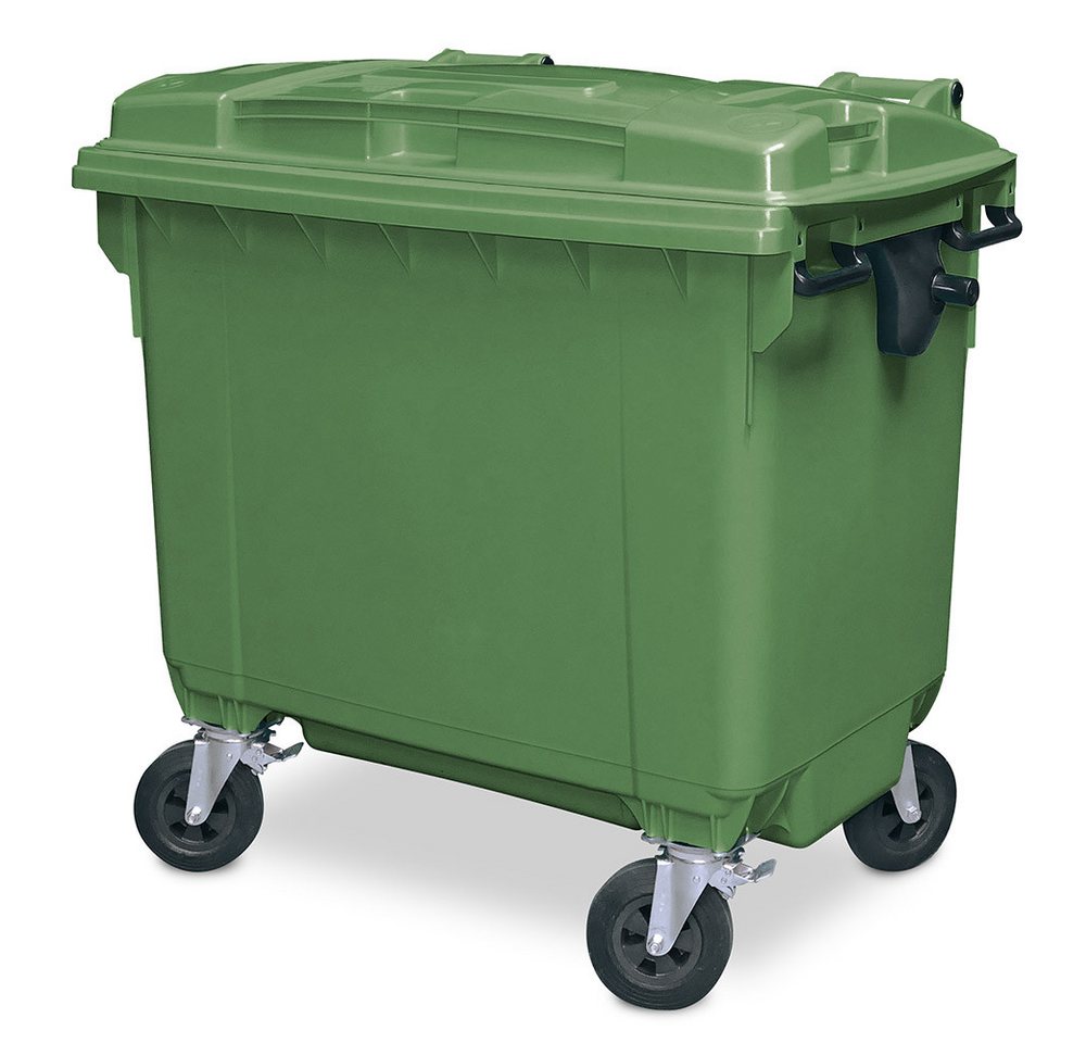 BRB-Lagertechnik Mülleimer Müllcontainer nach EN 840-6, 660 L, BxTxH 1265x775x1165 mm, PE-HD von BRB-Lagertechnik