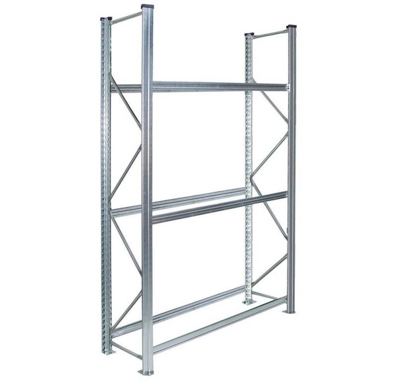 BRB-Lagertechnik Schwerlastregal Reifenregal, verzinkt, Stecksystem, BxTxH 1580x425x2000 mm, Für handelsübliche PKW-Reifen und Felgen Ø 550 bis 650 mm geeignet von BRB-Lagertechnik
