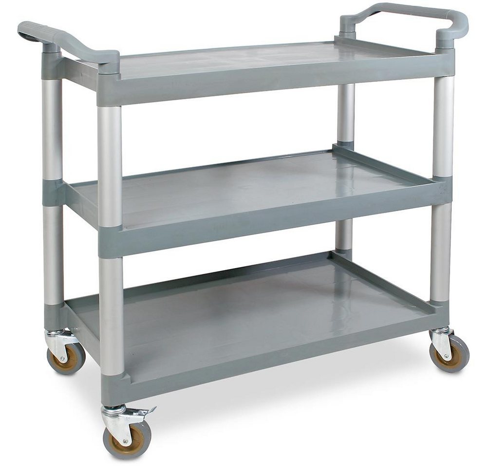 BRB-Lagertechnik Servierwagen Allzweck- und Servierwagen, 3 Etagen, LxBxH 810x415x970 mm, Stabile Alu- / Kunststoffkonstruktion BRB-Lagertechnik Servierwagen Allzweck- und Servierwagen, 3 Etagen, LxBxH 810x415x970 mm, Stabile Alu- / Kunststoffkonstruktion von BRB-Lagertechnik