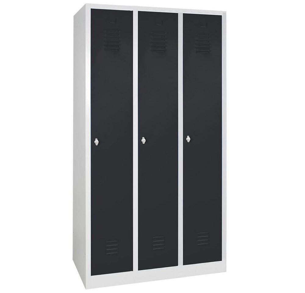 BRB-Lagertechnik Spind Kleiderspind mit 3 Abteilen, BxTxH 900x500x1800 mm Leicht und hygienisch zu reinigen BRB-Lagertechnik Spind Kleiderspind mit 3 Abteilen, BxTxH 900x500x1800 mm Leicht und hygienisch zu reinigen von BRB-Lagertechnik