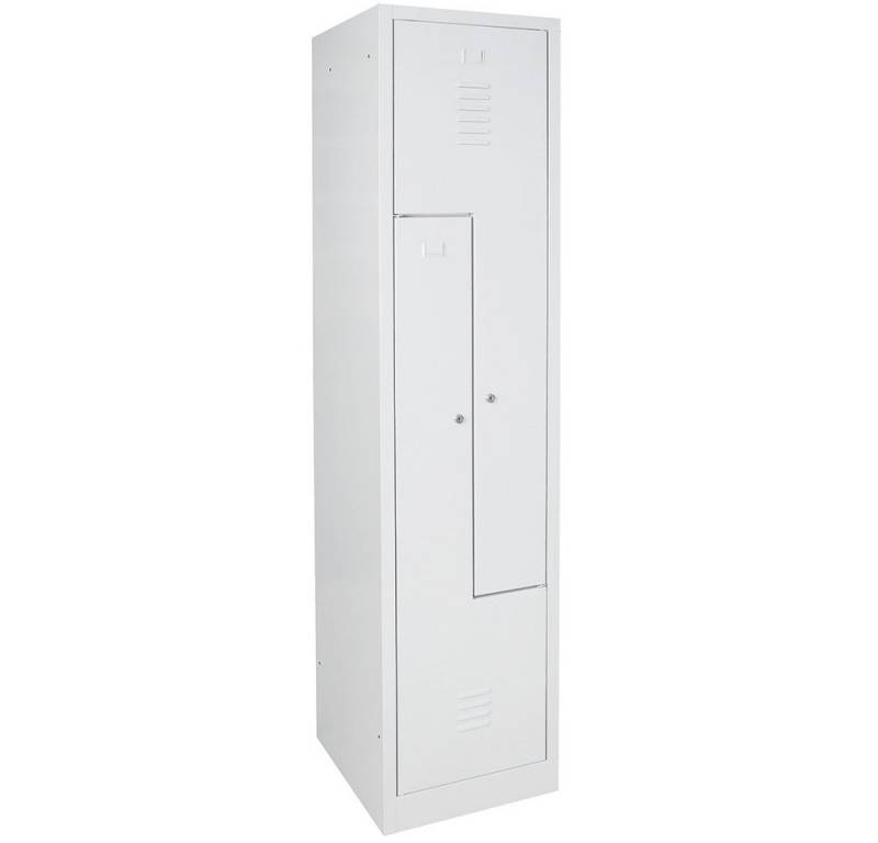 BRB-Lagertechnik Spind Z-Spind, 2 Abteile, BxTxH 415x500x1800 mm Mehr Stauraum auf gleichem Platz von BRB-Lagertechnik