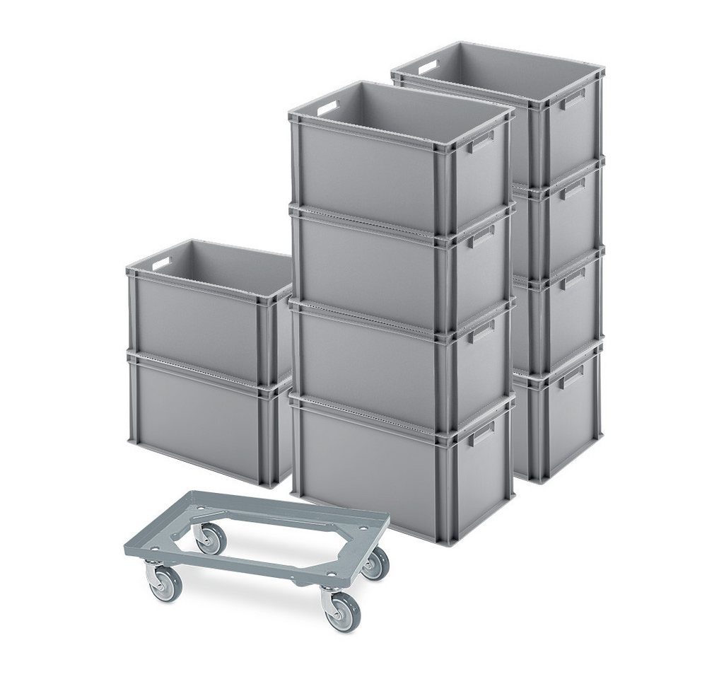 BRB-Lagertechnik Stapelbox 10er SPAR-Set Euro-Behälter + Transportroller, 600x400x320 mm, 10x Euro-Behälter PLUS Transportroller BRB-Lagertechnik Stapelbox 10er SPAR-Set Euro-Behälter + Transportroller, 600x400x320 mm, 10x Euro-Behälter PLUS Transportroller von BRB-Lagertechnik