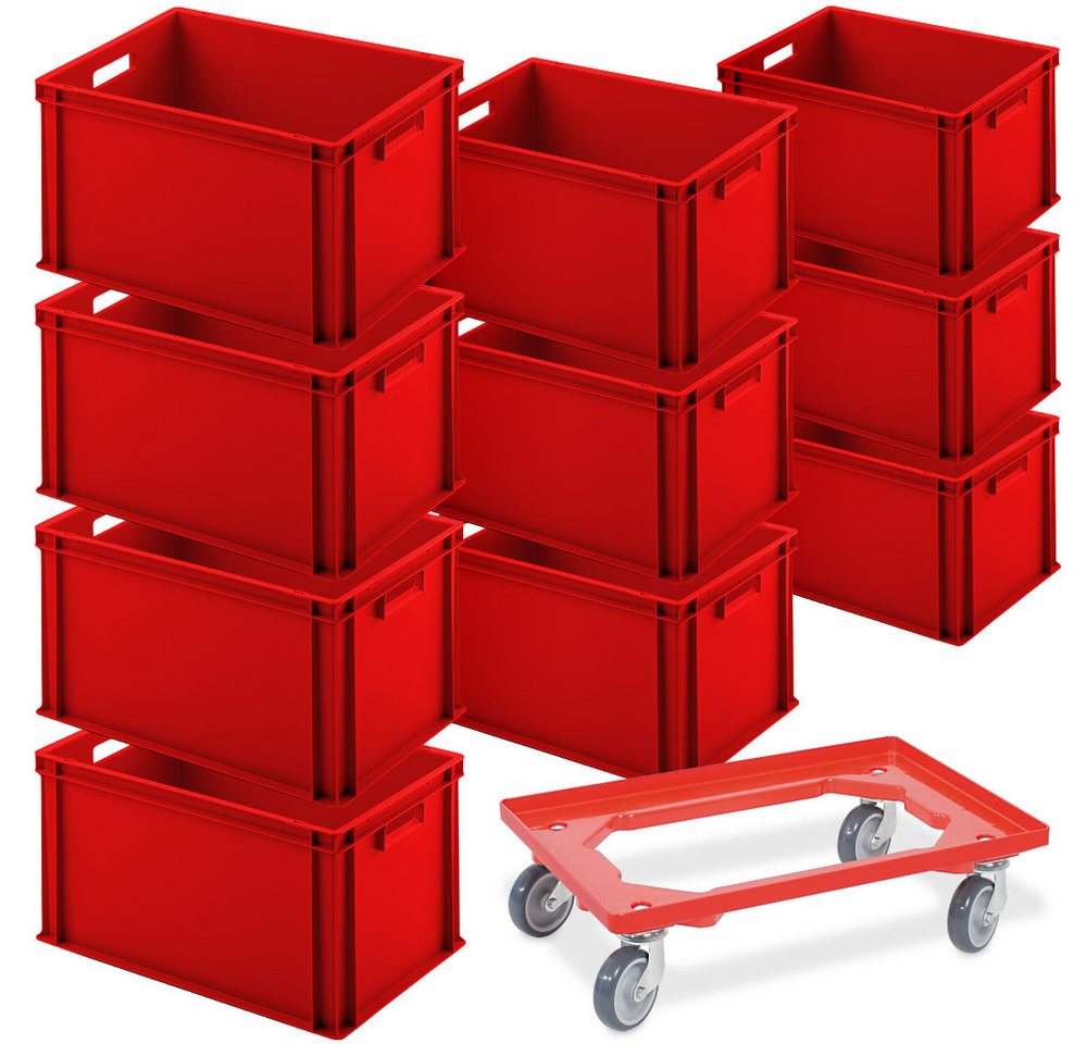 BRB-Lagertechnik Stapelbox 10er SPAR-Set Euro-Behälter + Transportroller, 600x400x320 mm, 10x Euro-Behälter PLUS Transportroller BRB-Lagertechnik Stapelbox 10er SPAR-Set Euro-Behälter + Transportroller, 600x400x320 mm, 10x Euro-Behälter PLUS Transportroller von BRB-Lagertechnik