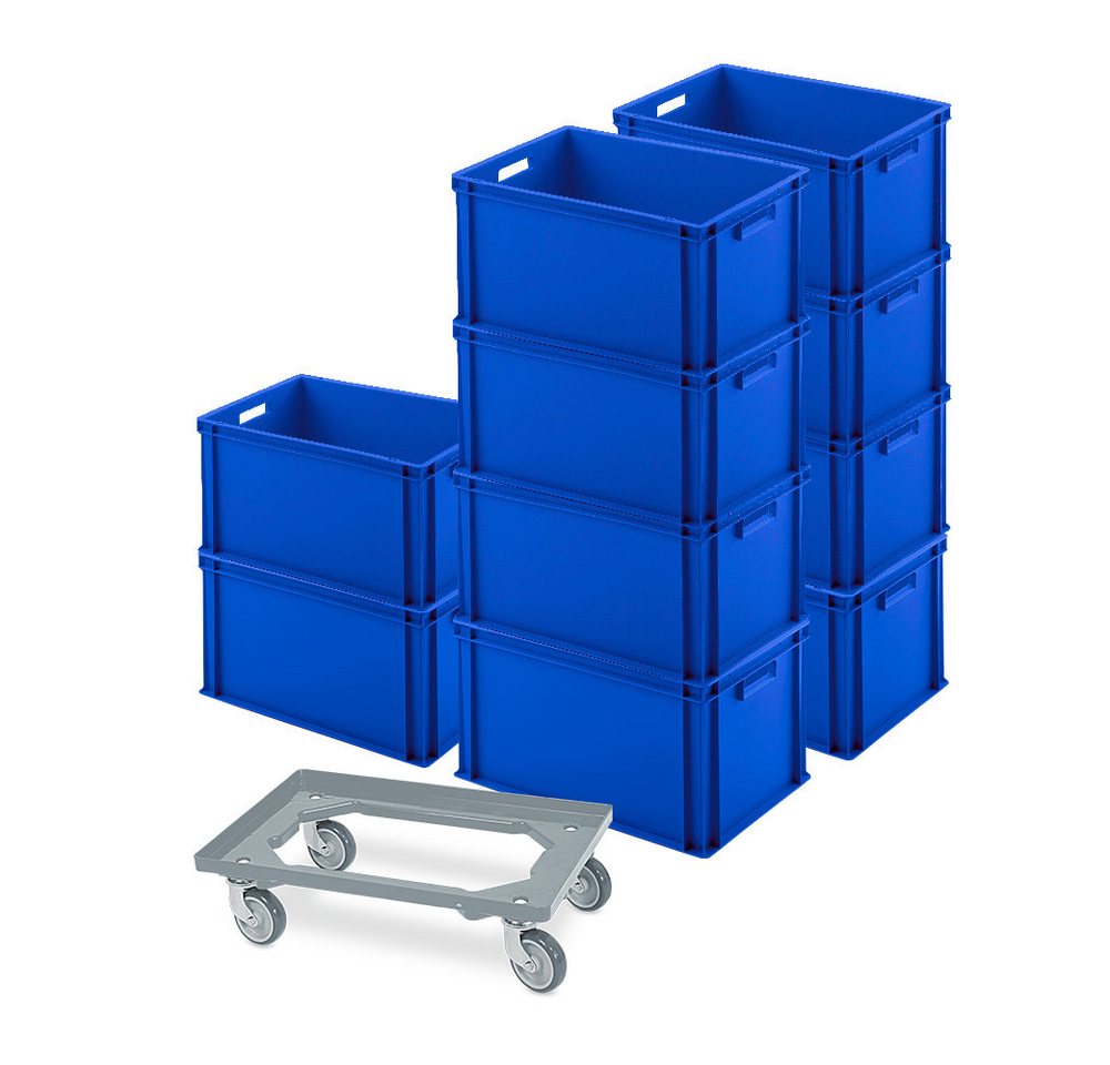 BRB-Lagertechnik Stapelbox 10er SPAR-Set Euro-Behälter + Transportroller, 600x400x320 mm, 10x Euro-Behälter PLUS Transportroller BRB-Lagertechnik Stapelbox 10er SPAR-Set Euro-Behälter + Transportroller, 600x400x320 mm, 10x Euro-Behälter PLUS Transportroller von BRB-Lagertechnik