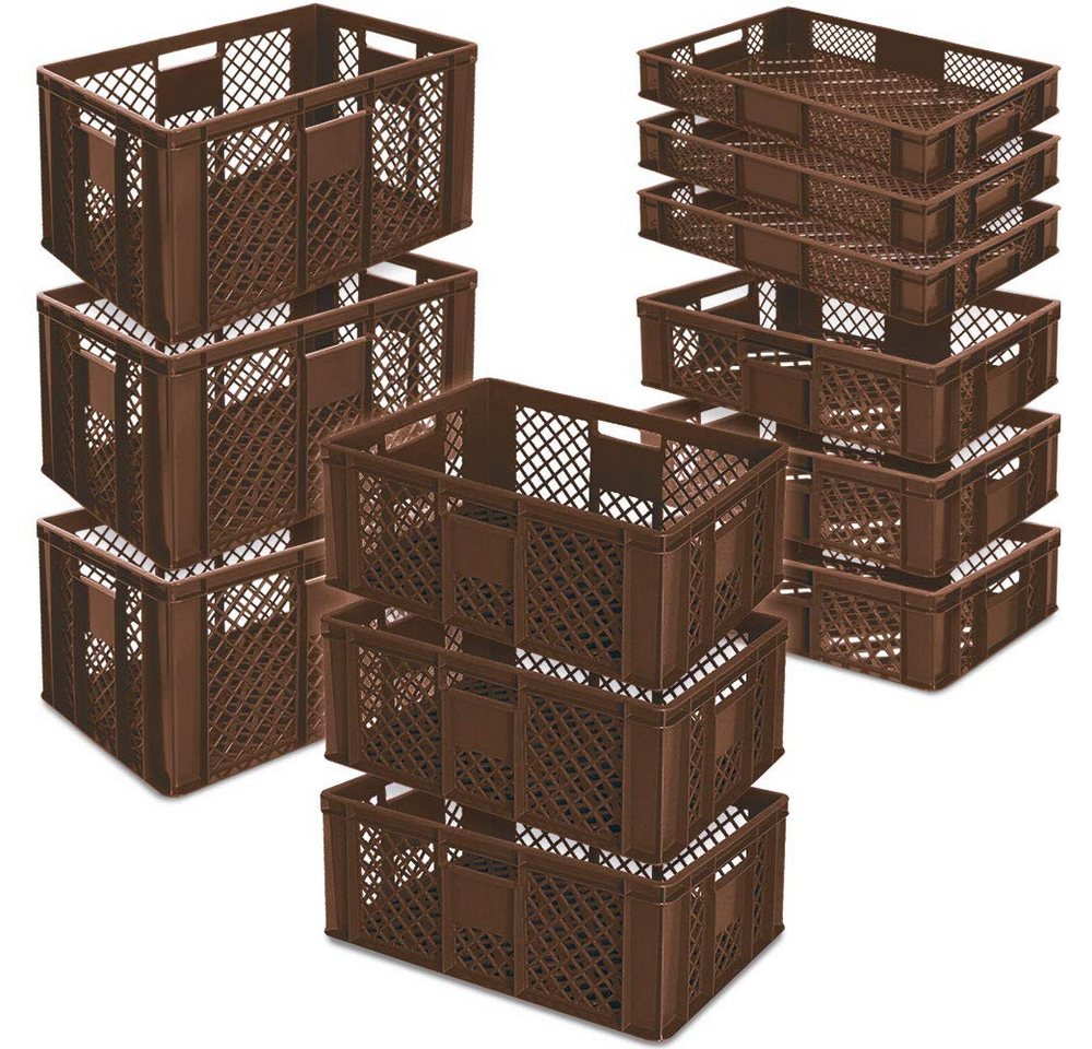 BRB-Lagertechnik Stapelbox 12x Stapelkorb/Bäckerkisten in 4 Größen, Grundmaß LxB 600x400 mm, Euro-Behälter aus hochwertigem, formstabilem Polyethylen-Kunststoff BRB-Lagertechnik Stapelbox 12x Stapelkorb/Bäckerkisten in 4 Größen, Grundmaß LxB 600x400 mm, Euro-Behälter aus hochwertigem, formstabilem Polyethylen-Kunststoff von BRB-Lagertechnik