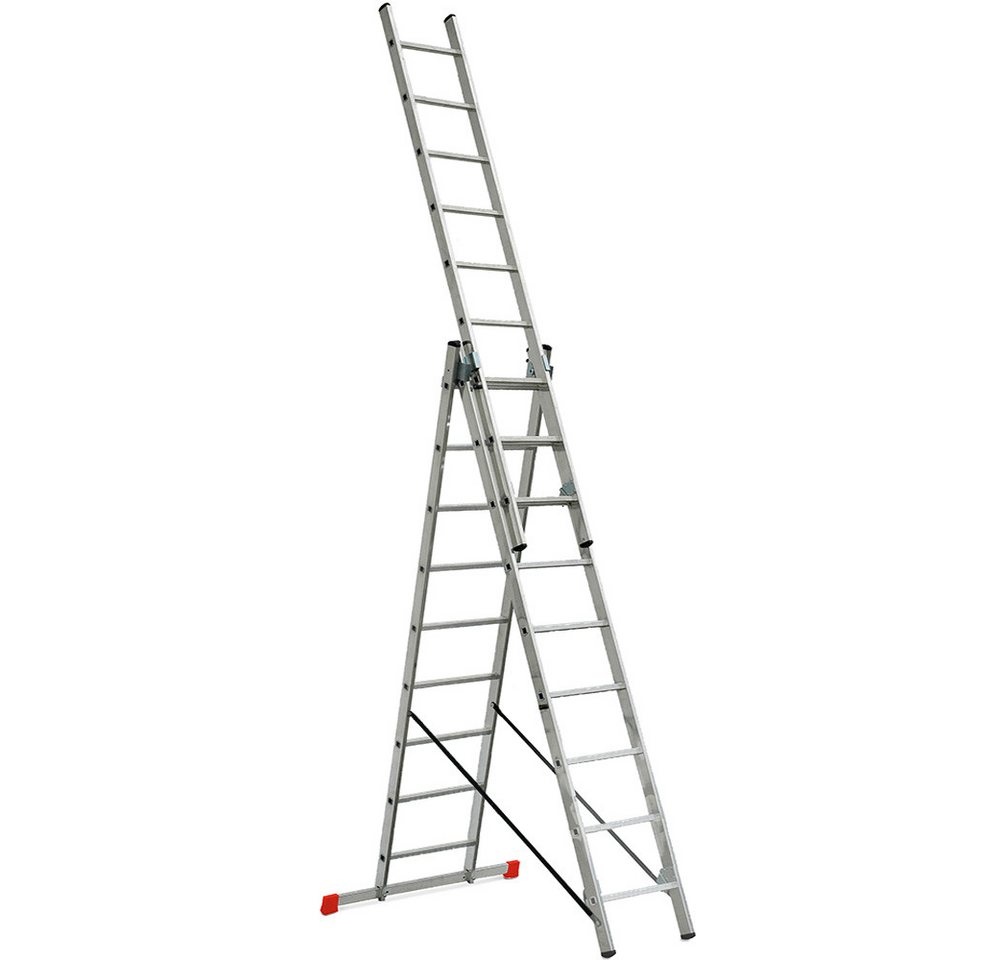 BRB-Lagertechnik Vielzweckleiter Aluminium-Vielzweck-Leiter mit 3x 9 Sprossen, Sehr stabile Profi-Leiter für vielseitige Anwendungen BRB-Lagertechnik Vielzweckleiter Aluminium-Vielzweck-Leiter mit 3x 9 Sprossen, Sehr stabile Profi-Leiter für vielseitige Anwendungen von BRB-Lagertechnik