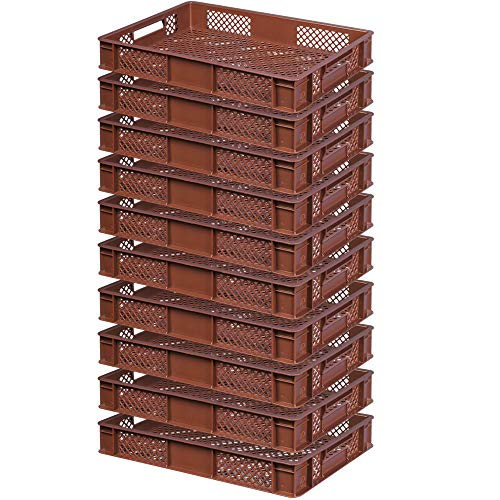 BRB 10x Eurobehälter, LxBxH 600x400x90 mm, Inhalt 15 Liter, braun BRB 10x Eurobehälter, LxBxH 600x400x90 mm, Inhalt 15 Liter, braun von BRB