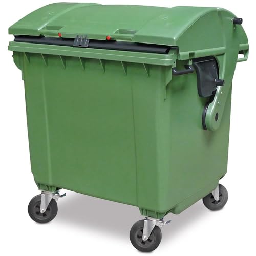 Müllcontainer 1100 Liter, nach EN 840-6, grün, BxTxH 1370x1210x1460 mm von BRB