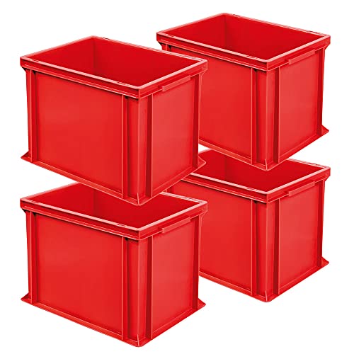 4x Eurobehälter mit 2 Griffleisten, LxBxH 400x300x320 mm, 31 Liter, rot 4x Eurobehälter mit 2 Griffleisten, LxBxH 400x300x320 mm, 31 Liter, rot von BRB