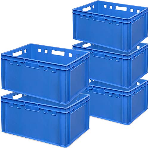 5x Fleischkasten E3, 600x400x300 mm, lebensmittelecht, blau von BRB