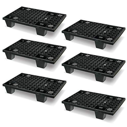 BRB 6 Leichtpalette im viertel Euromaß, LxBxH 600x400x125 mm, Deckfläche durchbrochen, schwarz von BRB