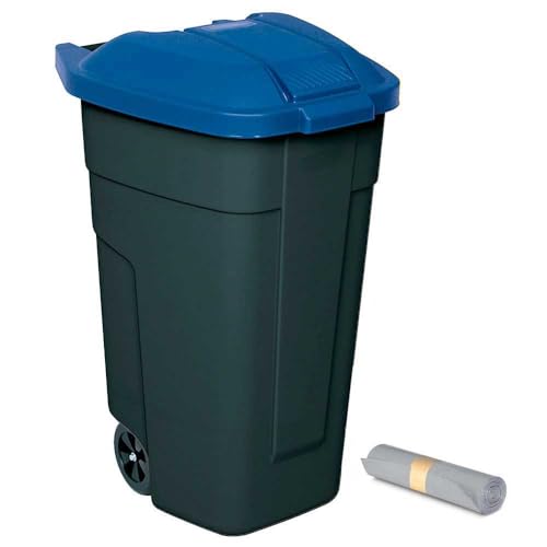 BRB 100 Liter Wertstoffsammler + 50 Müllsäcke (anthrazit/blau) von BRB