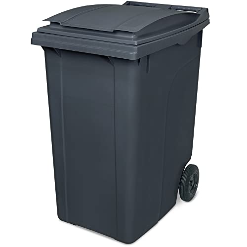 BRB 360 Liter Mülltonne nach DIN EN ISO 9001 und DIN EN ISO 14001, HxBxT 1090x620x860 mm, grau/anthrazit von BRB