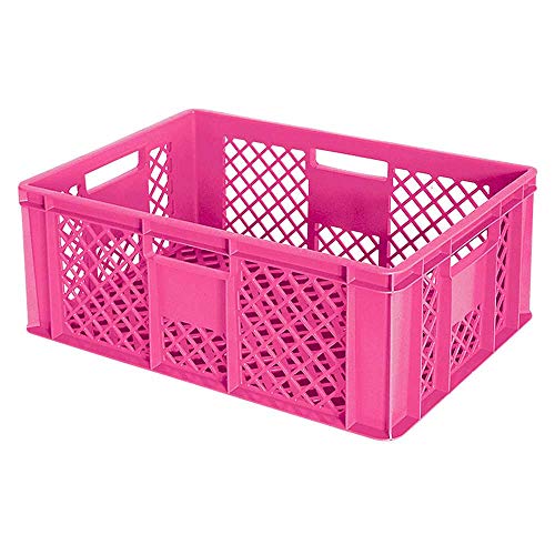 BRB 54 Stück Eurobehälter/Bäckerkiste durchbrochen, LxBxH 600x400x240 mm, PE-HD, lebensmittelecht, pink, Palettenware von BRB