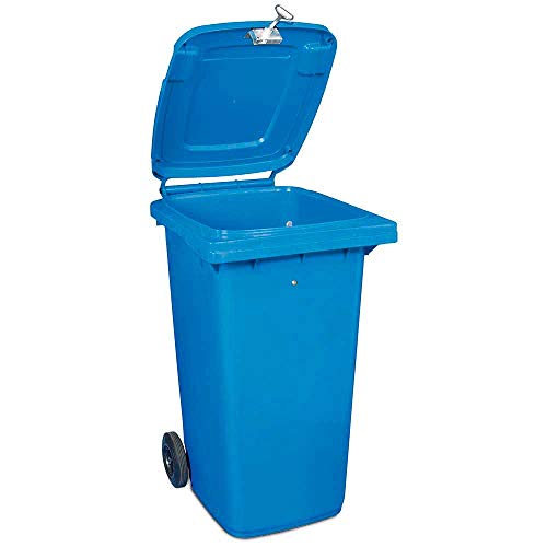 BRB Abschließbare 120 Liter Mülltonne, blau, mit Dreikantschlüssel verschließbar, BxTxH 480x550x930 mm von BRB