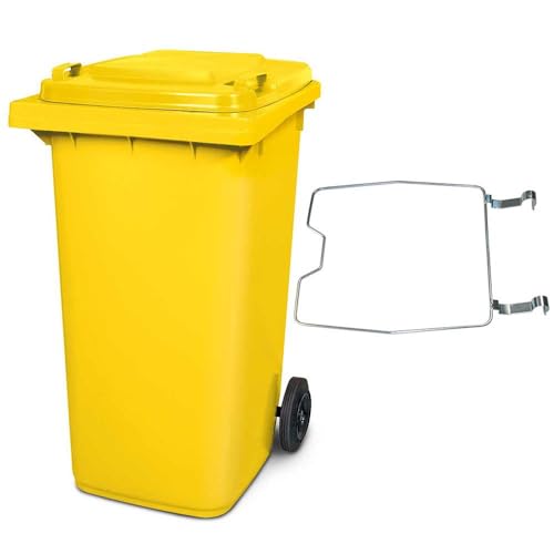 BRB Mülltonne MGB 240 Liter, mit Klemmring für Müllsäcke (gelb) von BRB