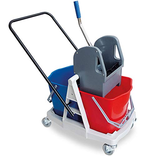 BRB Reinigungswagen-Set Profi, Handhebel-Presse, 2 Eimer je 17 Liter BRB Reinigungswagen-Set Profi, Handhebel-Presse, 2 Eimer je 17 Liter von BRB