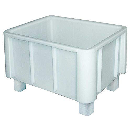 BRB Eurobehälter, stapelbar - für schwere Lasten, LxBxH 800x600x510 mm, lebensmittelecht, weiß, mit 4 Füßen von BRB