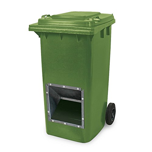 Mobiler Streugutbehälter, Streusalzbehälter 240 Liter, mit Entnahmeöffnung, auch für Streusplit, grün von BRB