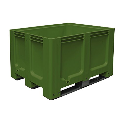 Palettenbox mit 3 Kufen, LxBxH 1200x1000x760 mm, geschlossen, grün, PE-HD, lebensmittelecht Palettenbox mit 3 Kufen, LxBxH 1200x1000x760 mm, geschlossen, grün, PE-HD, lebensmittelecht von BRB