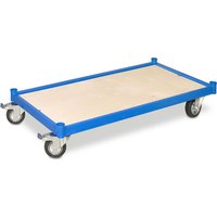 Plattformwagen, LxBxH 1000x500x180 mm, 2 Bockrollen, 2 Lenkrollen mit Feststellbremse von BRB