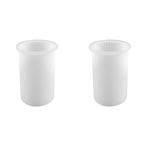 BRCUAT 2X DIY Kerzenhalter Herstellung Aromatherapie Kerzenform Kerze Handgemachte Silikonform [Klein] Zylindrische Gestreifte Kerzenform von BRCUAT