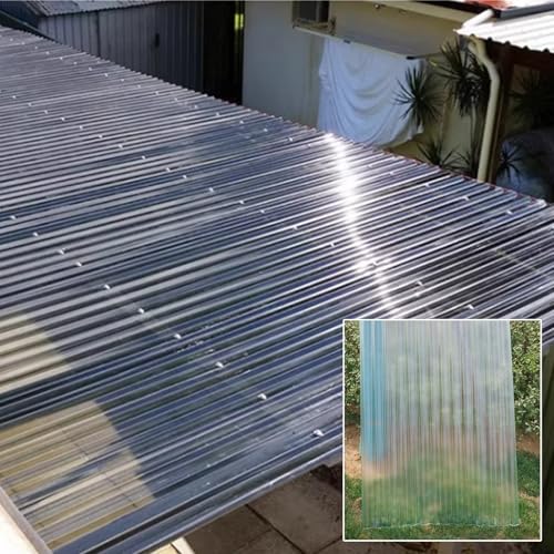 BRCYKRWY 2mmDicke Polycarbonat 5 Stück,Gewelltes Dachpaneel,Gewellte Dachplatte,Fiberglas-Tageslichtpaneele,Transparente UV-Schutzplatte, regenfeste Platte,Transparente Sonnenscheinplatte BRCYKRWY 2mmDicke Polycarbonat 5 Stück,Gewelltes Dachpaneel,Gewellte Dachplatte,Fiberglas-Tageslichtpaneele,Transparente UV-Schutzplatte, regenfeste Platte,Transparente Sonnenscheinplatte von BRCYKRWY