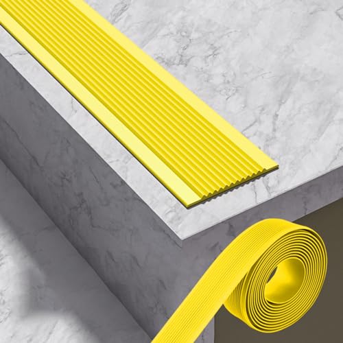 PVC Treppenkantenprofil Selbstklebend Winkelprofil Kunststoff Treppen-Kantenschutz Winkelprofil Stufenkantenprofil Für Den Außen- Und Innenbereich Anti Rutsch Streifen Treppe ( Color : Giallo , Size : von BRCYKRWY